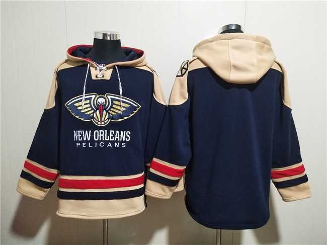 Men's New Orleans Pelicans Blank Navy Ageless Must-Have Lace-Up Pullover Hoodie,We sell and wholesale Men's New Orleans Pelicans Blank Navy Ageless Must-Have Lace-Up Pullover Hoodie on line form chian!